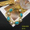 Joyería transfronteriza europea y americana, collar vintage de mediados de la antigüedad, pendientes vintage de perla turquesa, pulsera, traje al por mayor
