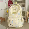 Céu Limpo Azul Leite Sonhador Suave Fofo Coelho Pequeno Mochila Estilo Coreano Estilo Ins Alunos do Ensino Fundamental II e Médio Meninas Bolsa Escolar com Múltiplos Compartimentos