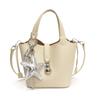Bolsa Cesto Balde Tendência e Estilosa para Mulheres 2025 Nova Elegante Cor Sólida Moda Nicho Ombro Único Transversal Bolsa Tendência