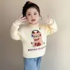 Suéter de Forro Polar para Niñas 2025 Otoño e Invierno Nuevo Estilo Suéter de Punto Engrosado para Bebés Niñas Ropa de Año Nuevo