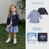 [7A Antibacteriano] Conjunto de Saia para Meninas 2026 Outono Novo Estilo Vestido Infantil Cardigã Bebê Conjunto de Duas Peças de Outono
