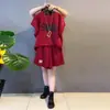 Conjunto Deportivo Casual de Verano para Mujer Tallas Grandes, Corte Holgado para Mujeres con Curvas, Conjunto de Dos Piezas con Top de Media Manga Adelgazante y Shorts