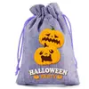 Bolsa de linho com cordão para armazenamento de Halloween transfronteiriço, bolsa de presente de aniversário para crianças, bolsa de doces