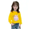 H2304 # Camiseta da Moda Infantil para Meninas, Algodão Puro Manga Longa Primavera e Outono 2025 Estilo Coreano Top, Camiseta Básica para Meninas.