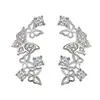 Pendientes de lazo de estilo coreano, moda creativa, elegantes, con diamantes, largos, de oro rosa, con mariposas danzantes creativas.