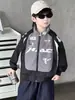 Chaqueta de Otoño para Niños 2150 Nuevo Estilo Coreano Chaqueta de Béisbol para Primavera y Otoño para Niños Pequeños, Elegante Ropa de Motocicleta para Niños