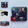 Bolsa Curta de Couro PU para Moedas e Cartões, Estilo Anime Japonês Five Enlightenment Student, Unissex