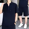 Conjunto de Duas Peças Verão 2026 Fino Casual Simples Confortável Respirável Solto Versátil Manga Curta Shorts
