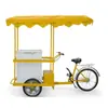 Carrito de helados móvil alimentado por energía solar, Carrito de venta de bebidas frías de tres ruedas impulsado por humanos, Carrito de ventas de helados y paletas en puesto de mercado