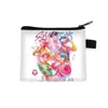 Grupo de Chicas Cazadoras de Demonios K-Pop Cartera Corta de Poliéster Diseño Simple Cartera con Estampado de Anime Portatarjetas para Monedas y Tarjetas Portátil