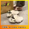 Pantuflas de Algodón Slip-On con Lazo Retro, Pantuflas Versátiles de Suela Gruesa y Punta Cerrada, Zapatos Casuales de Moda Nuevos Otoño e Invierno 2025