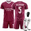 2627 Set de Club Camiseta 7 Vinicius C. Camiseta de visitante del Real Madrid de Ronaldo 10 Uniforme de fútbol rojo de Mbappé