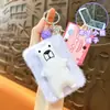 Chaveiro espelho de bolso dobrável quadrado em formato de gato, pingente de bolsa requintado, chaveiro espelho de maquiagem portátil, atacado de comércio exterior