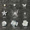 Accesorios de Decoración para Zuecos de Gama Alta Hebilla Estilo Ins Diamante Brillante Tridimensional Hebilla de Zapato Flor de Mariposa Flor de Zapato Desmontable para DIY