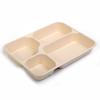 Plato Desechable para Cena con Múltiples Compartimentos, Lonchera Biodegradable de Pulpa de Papel, Tres Compartimentos, Cuatro Compartimentos, Cinco Compartimentos, Caja de Embalaje Personalizada para Llevar