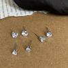 Aretes Redondos de Zirconia de Aguja de Plata, Súper Brillantes, Aretes Simples y Versátiles, Aretes de Tuerca para el Cartílago de la Oreja Coclear para Mujer