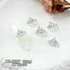 Acessórios Brilhantes de Zircônia para Nail Art em Dourado e Prata, Laço Luxuoso de Alta Qualidade Cravejado de Zircônia com Pingente de Pérola, Decoração de Diamante para Unhas