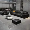 Sofá de oficina, piel genuina, sala de estar, sofá para apartamento pequeño, reposapiés, lujo ligero, minimalista moderno, sofá de recepción en tejido técnico