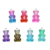 Urso Transparente Duas Cores Gradiente Glitter Resina Mini Urso g Chaveiro Brincos Colar diy Joias Pingente