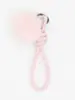 Novo Estilo Ins Simples Texturizado Corda de Couro Trançada Pingente Chaveiro de Carro Decoração Bola de Pelúcia DIY Cordão para Celular
