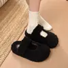 Nuevas Zapatillas de Algodón Sencillas Zapatos Peludos para Mujer Uso Exterior 2026 Medias Zapatillas de Ponerse Felpa Adentro Invierno de Alta Calidad Punta Cerrada Birkenstock