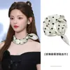 Bufanda de Satén de Seda Helada con Perlas y Hebilla Magnética para Mujer, Estilo Nuevo Verano 2025, Bufanda Larga de Moda para Protección del Cuello Diaria, para Viajes y Fotografía
