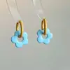 Aretes de Flores de Dopamina de Color Contraste de Primavera y Verano ~ Hebilla de Oreja Diseño Nicho Lindo Delicado Aretes de Color Aretes Dulces