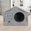 Villa Universal para Mascotas de Cuatro Estaciones, Casa para Perros y Gatos, Transpirable, Multicolor, Cuatro Lados, Casa Portátil para Gatos para Interiores y Exteriores, Casa para Mascotas de Fieltro