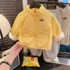 Chaqueta Gruesa Estilo Coreano de Cachemira Antigua con Forro Polar, Cremallera de Invierno, Combinación de Colores, Top Interior Cálido para Niños y Niñas