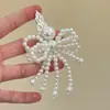 Pasador de Pelo con Borla y Lazo de Perlas, Pinza de Pato de Diseño Nicho Lateral, Moderno, Exquisito, Único, Elegante, Accesorio para el Cabello Versátil