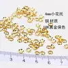 Banho de ouro cor de ouro real 18K receptáculo de cobre metal flor oca tampa DIY acessórios para joias com contas
