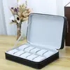 Caja de Relojes Patrón de Avestruz Negro Manchado Bolsa con Cremallera a Prueba de Polvo para Almacenamiento de Relojes Bolsa de Almacenamiento de Relojes Cuero PU Venta al por Mayor