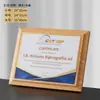 Medalla Autorizada de Madera 2025 Regalo Empresarial Proceso de Impresión Plana Placa de Lámina Dorada Certificado de Nombramiento