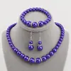 Collar de perlas, pendientes, pulsera, conjunto de tres piezas, personalidad, temperamento, accesorios sencillos, moda, viajero, collar de diamantes.