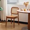 Cadeira de Jantar Shun Yi em Madeira Maciça Mesa e Cadeiras de Jantar para Casa Estilo Nórdico Japonês Cadeira de Rattan com Encosto Mesa de Estudo em Madeira de Cerejeira Cadeira de Escritório