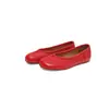 Zapatos de Piel de Vaca Arrugada Elegantes y Únicos con Dedos Divididos Otoño 2026 Planos de Punta Redonda Plegados de Cuero Genuino Piel de Cerdo Zapatos Bajos Individuales para Mujer