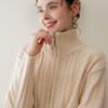 Cárdigan de Cachemira con Cremallera Doble de Colores Grueso Chaqueta Suéter para Mujer 2025 Otoño e Invierno Nuevo Top Suéter de Lana