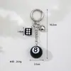 Dados de Forma Especial para Billar Negro 8 Bolas Paquete Colgante Llavero Diseño Personalizado Colgante para Funda de Teléfono Cadena para Colgar en Bolso