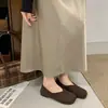 Sapatos Birkenstock planos versáteis retrô para mulheres, novos mocassins de calçar com bico quadrado para o outono de 2026, mocassins macios de sola flexível para o dia a dia