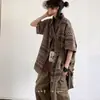 Suministro Directo de Fábrica Verano Nuevo Camisa de Manga Corta Retro para Hombres y Mujeres Estudiantes Estilo Étnico Perfil Chaqueta Camisa Casual