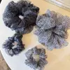 Scrunchie de Tecido com Estampa de Leopardo Oversized Estilo Coreano para Mulheres, Elástico de Cabelo Estilo Preguiçoso, Acessório de Cabelo de Luxo para Meninas