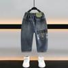 Calça Jeans Infantil Estilo Inverno Calça Grossa Forrada com Lã Nova 2025 Calça Casual de Inverno Calça Longa para Bebê