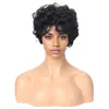 Peluca Europea y Americana Africana Transfronteriza Cabello Corto Rizado Fibra Química Peluca Color Natural Esponjoso Rizo Pequeño Seda de Alta Temperatura Tocado