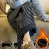 Calça de Maternidade para Primavera e Outono, Espessada Novo Estilo 2026, Calça de Perna Larga com Forro de Lã, Calça Quente Listrada Plus Size, Roupa de Maternidade para Inverno