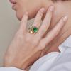 Anillo de Apertura Ajustable para Mujer de Latón y Cristal Cuadrado Vintage Italiano 2024 Nuevo Todo Fósforo Alto Lujo