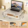 Soporte para computadora, elevador para laptop, soporte de enfriamiento, base para escritorio de oficina, diseño extraíble, adecuado para habitaciones de residencia estudiantil, proporciona altura adicional y espacio de almacenamiento