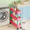 Prateleira de Armazenamento para Banheiro, Lado da Máquina de Lavar, Espaço Extremamente Estreito, Armário para Armazenamento de Sabão de Lavar Roupa, Carrinho Multicamadas de Chão para Banheiro