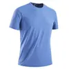 Camiseta Popular de Seda de Hielo para Hombre, Camisa Deportiva de Secado Rápido con Cuello Redondo y Manga Corta con Estampado Sencillo, Elástica, Transpirable, Sensación de Hielo, Talla Grande