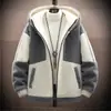 Abrigo de Lana de Cordero para Hombre Invierno Holgado Tendencia Adolescente Estudiante de Secundaria Acolchado de Algodón Engrosado Forro Polar de Partículas Chaqueta de Hombre