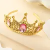 Corona de Joya Ovalada Halloween Disfraz de Baile Infantil Corona de Princesa Niña Corona de Plástico Electrochapado Accesorios para Mujer
